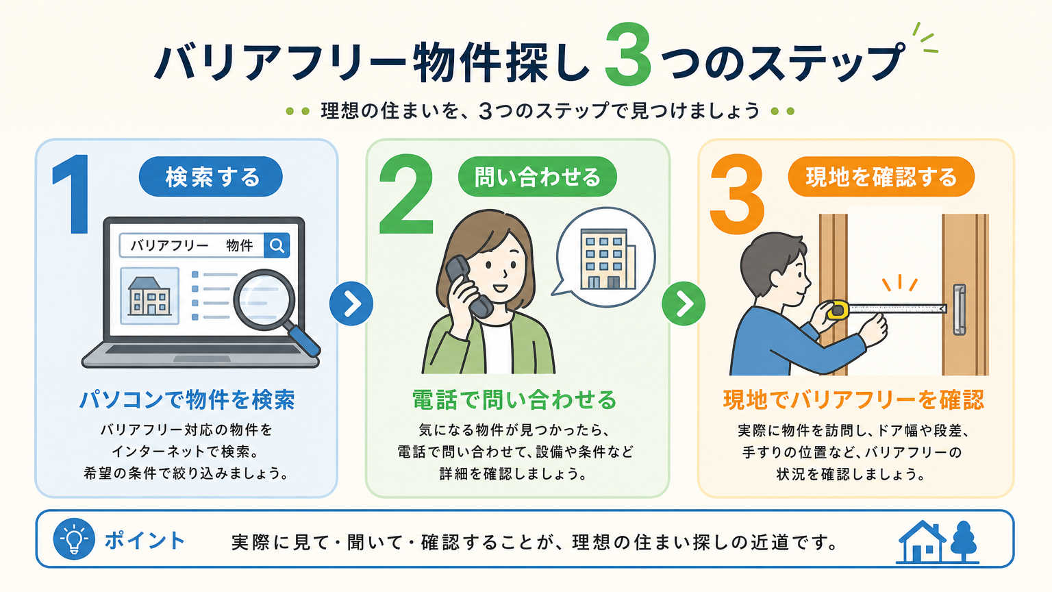 バリアフリー物件を探す具体的な手順