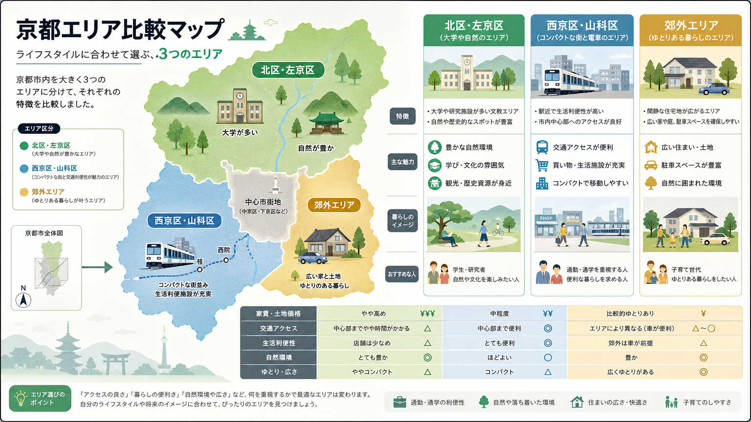 京都で静かな住環境エリアの具体例